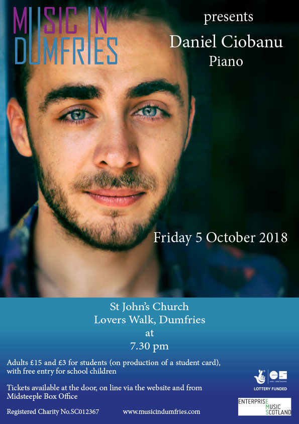 Daniel Ciobanu, Piano - Friday 5 October 2018