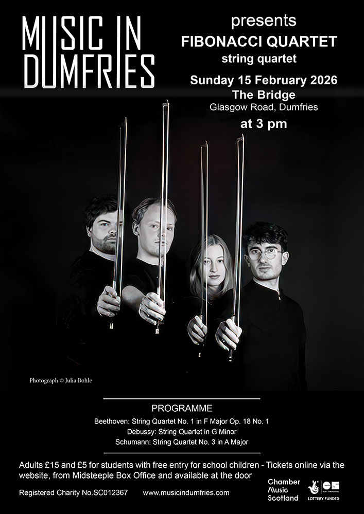 Fibonacci Quartet - Sunday 15 February 2026. The Bridge, Dumfries